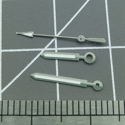 Aiguilles de montre 12 mm, finition argentée, forme de flèche, luminescentes, pour Miyota 2315, 2035, 2036, 2115, 2305 