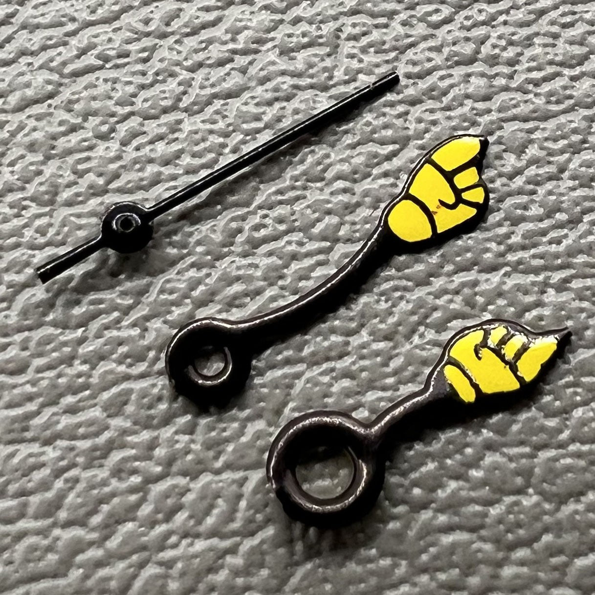 Set of black hand indication watch hands for Miyota 2035 series, perfect for precise timekeeping upgrades.