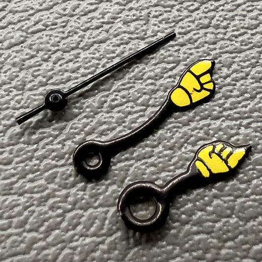 Set of black hand indication watch hands for Miyota 2035 series, perfect for precise timekeeping upgrades.