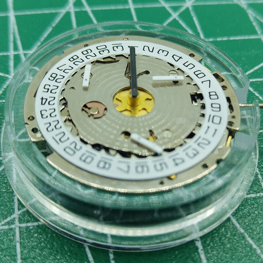 Swiss Made ISA 8171 quartz watch movement with date at 4, multifunctional design for precision accessories.