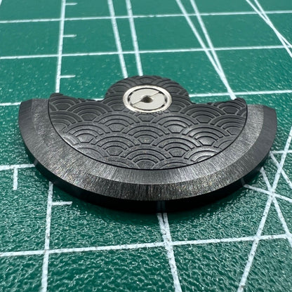 Black Sea Wave carved rotor for Miyota NH35 NH36 watch movements, detailed craftsmanship.