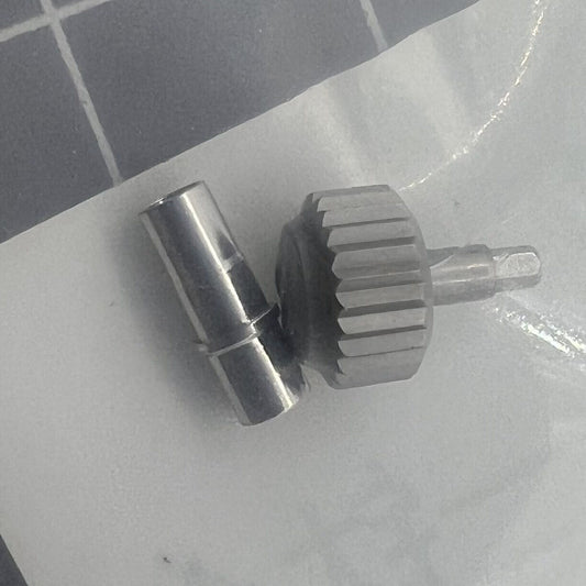 Titanium grey no-screw watch crown for Omega Seamaster 300 model 231.20, durable and sleek accessory.