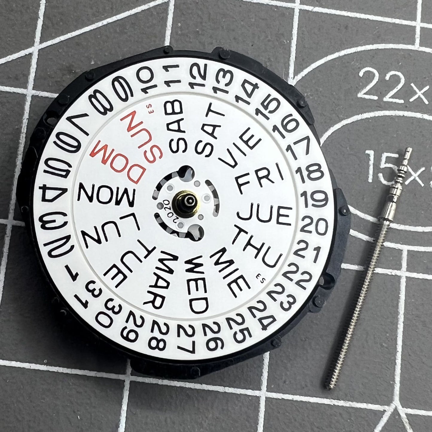 Epson Japan PC33 Uhr mit Doppelkalender Datum bei 3 Uhr