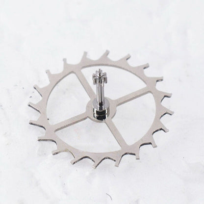 Swiss Made silver metal 80-hour escape wheel by C07.611 for precise watch movement maintenance.