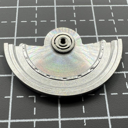 Silver Sea Wave carved rotor oscillating weight for Miyota NH35 NH36, intricate watch movement part.
