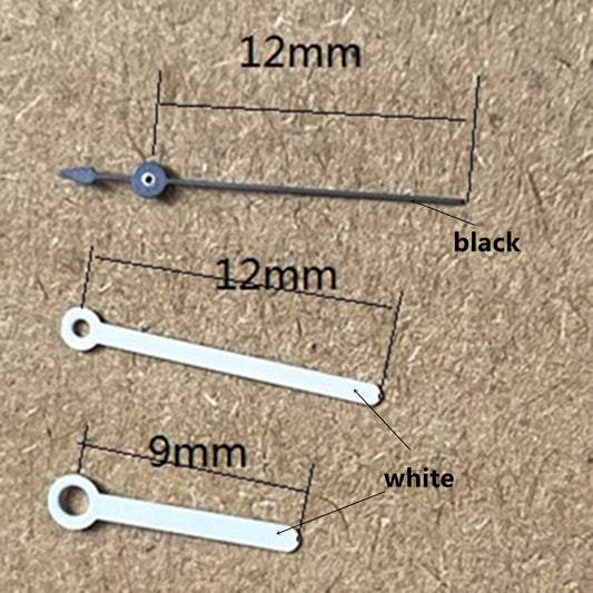 Aiguilles de montre rondes et pointues peintes en blanc de 12 mm pour mouvement à quartz Ronda 515