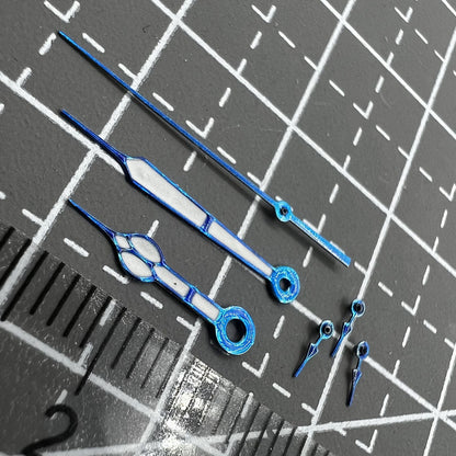 Aiguilles de montre 23 x 18 x 13 mm avec bordure bleue et luminescentes vertes pour mouvement Miyota OS10 0S10 