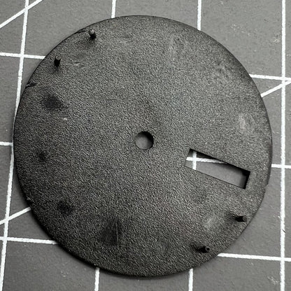 28.50mm black luminous watch dial for NH35 movement, enhancing readability in low light, brand quality.