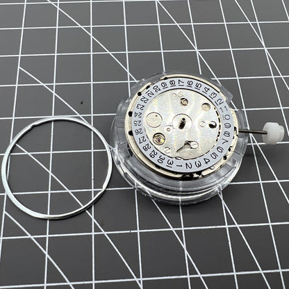 Mingzhu DG2813 automatic watch movement with silver 3-hand dial, ideal for watch repair and customization