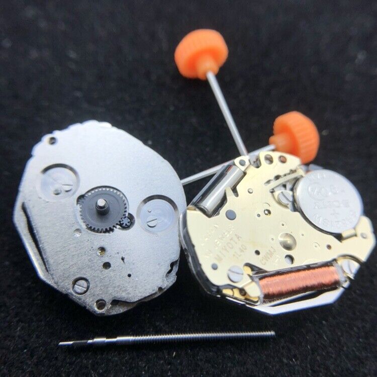 Replacement Miyota 1L40 quartz movement for watches, Japan made, precise timekeeping component.