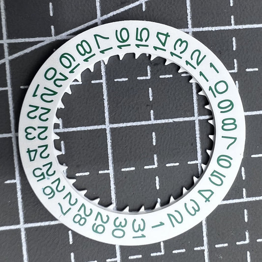 Datumsrad grüne Schrift weißer Hintergrund für Werk NH35 Datumsscheibe