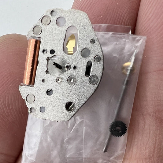 Miyota/Citizen silver 2036 quartz movement with watch stem, Japan-made precision for accessories.