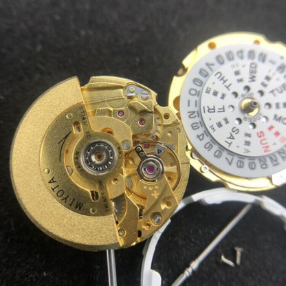 Miyota 6T51 golden plated automatic mechanical watch movement for precise timekeeping