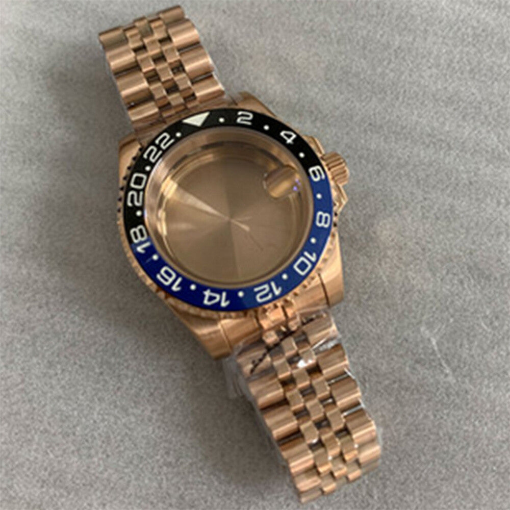 40MM Watch Case with Strap for NH35/NH36 Sapphire Glass Case Watchband Parts