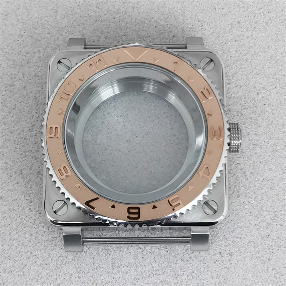 Watch Case 42mm S/S Sapphire Glass Square Watch Case for NH35/NH36/4R/7S