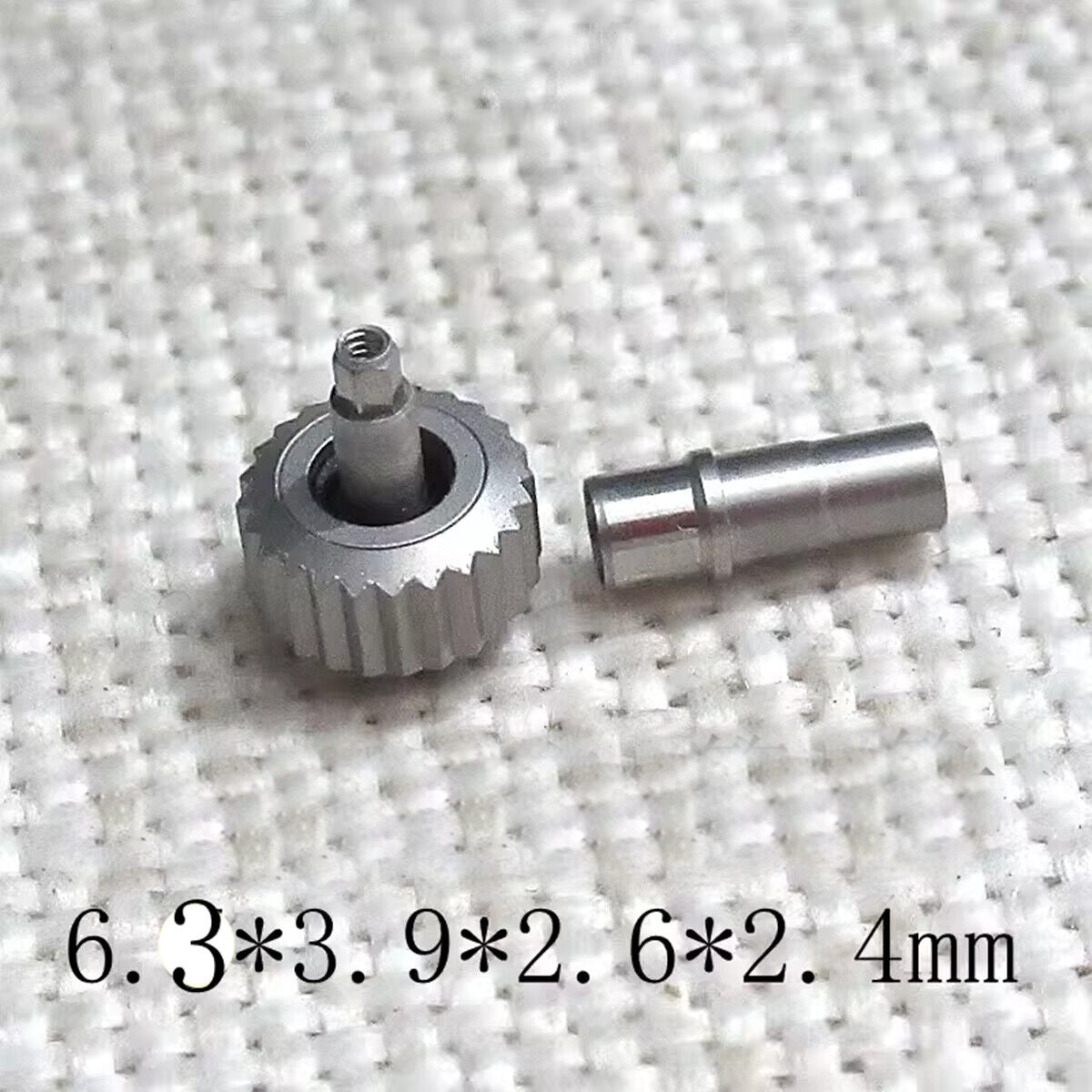 Titanium grey no-screw watch crown for Seamaster 300 cases 231.20, durable replacement part.