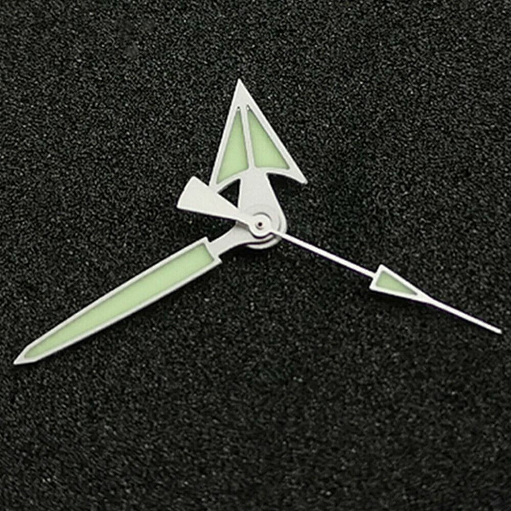 C3 green luminous watch hands set for SKX/SBBN with NH35A/NH36A movement, enhancing visibility.