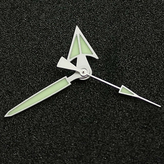 C3 green luminous watch hands set for SKX/SBBN with NH35A/NH36A movement, enhancing visibility.