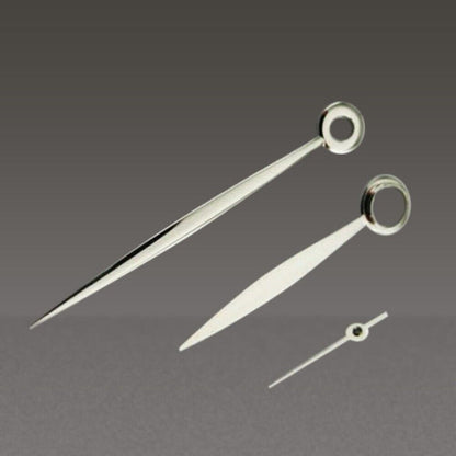 Silver 17mm watch hands for ST3600 ST3620 ETA6497 mechanical movements, precise fit.
