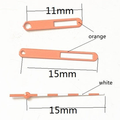 2 Sets Pack Orange und Weißes 15mm Hohles Zeigerset für Ronda 515