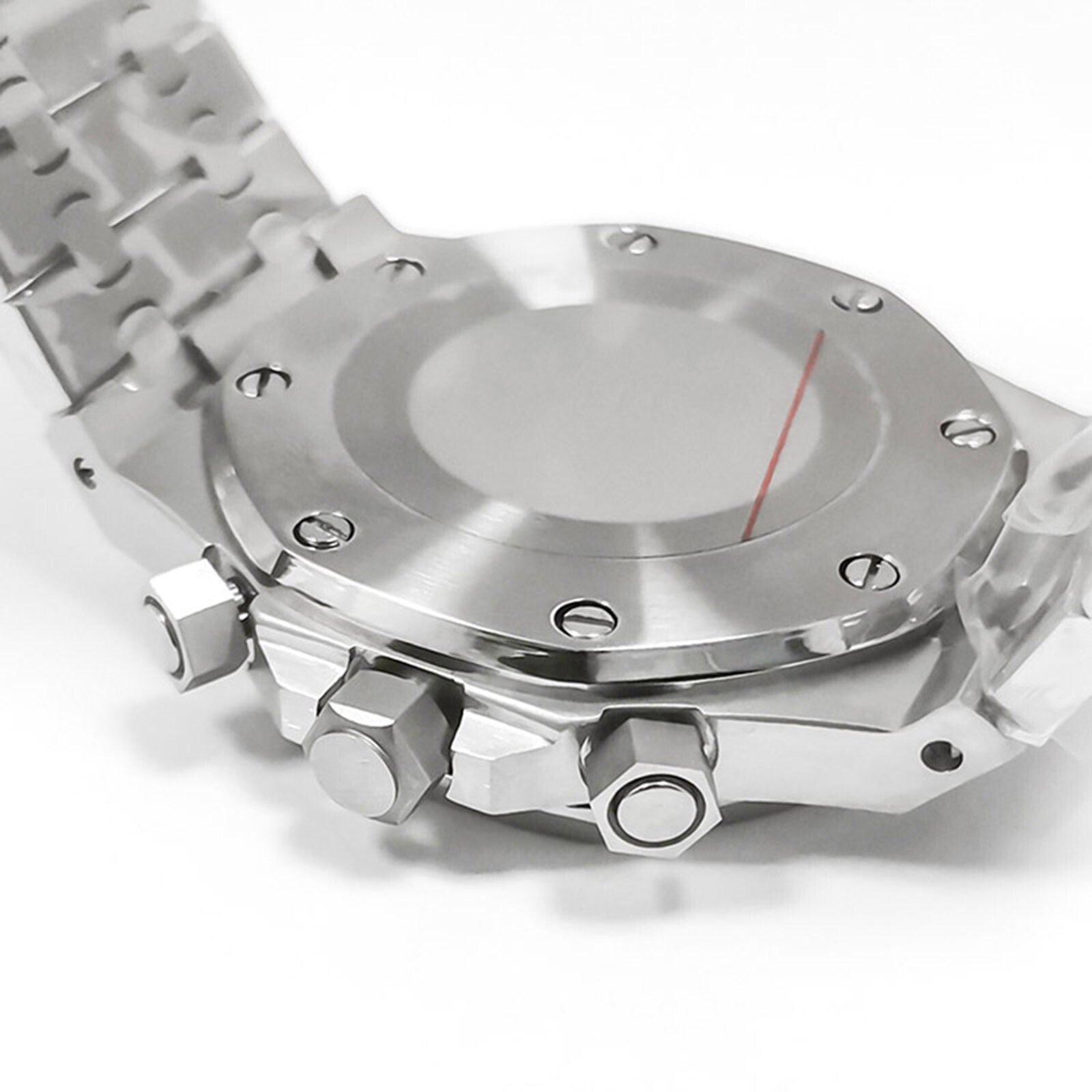 41MM stainless steel watch case and strap with VK63 movement and sapphire glass.