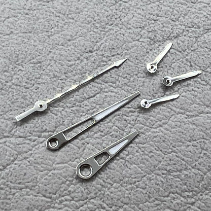 2 Sets/Pack 11mm Pointed Silver Trim Green Lume Hands Set for VD53 VD54 VD57