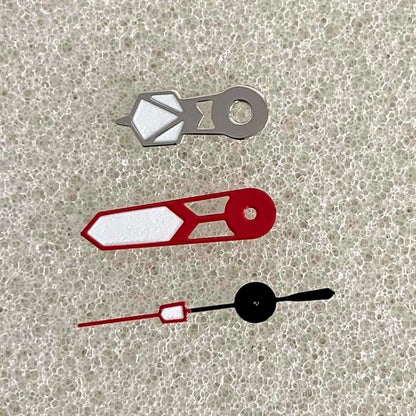 Aiguilles de montre 12,5 mm argentées et luminescentes rouges et vertes, adaptées aux mouvements NH35/NH36/4R/7S