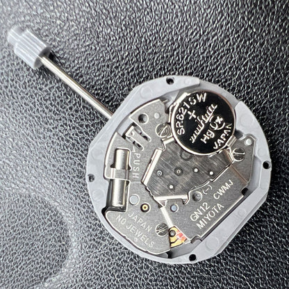 Japan Made Miyota GN10 quartz watch accessory featuring date display at 6 o?clock for precise timekeeping.