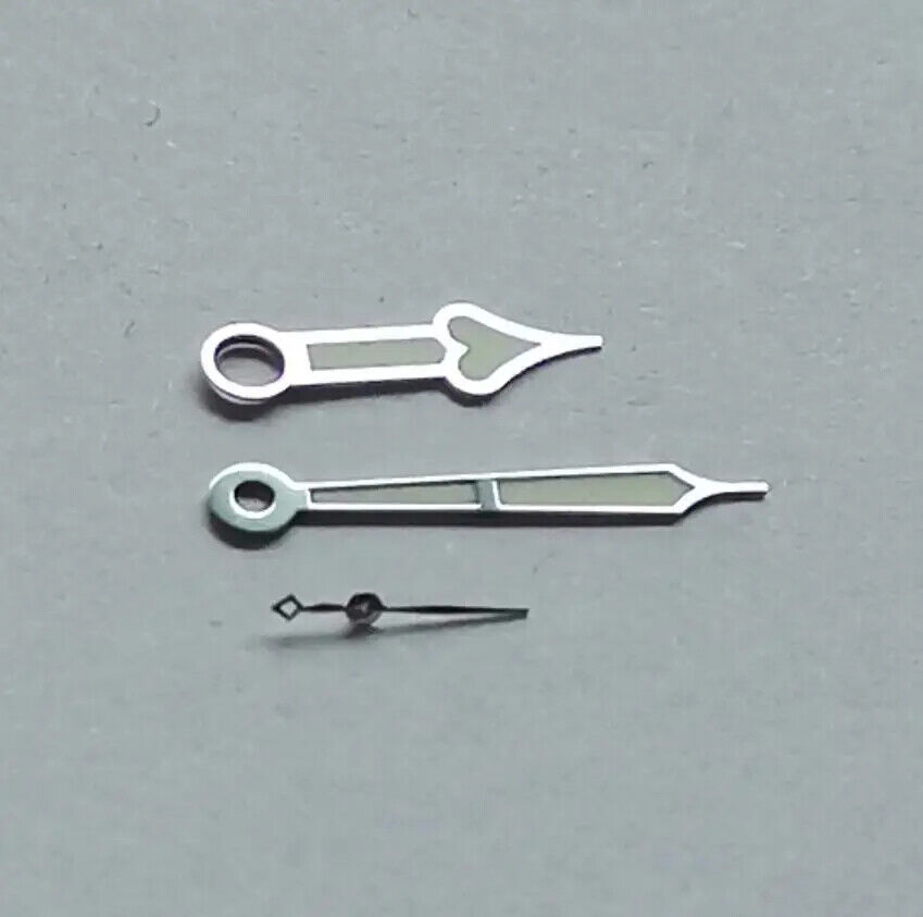 Black 35mm pilot watch dial with green luminous hands for ETA6498 men's watch