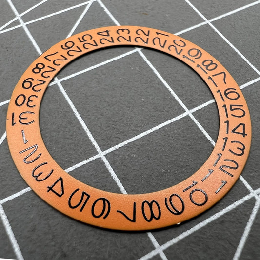 Orange Background Date Disk Wheel Overlay for NH35 NH36 Date At 3 Movement