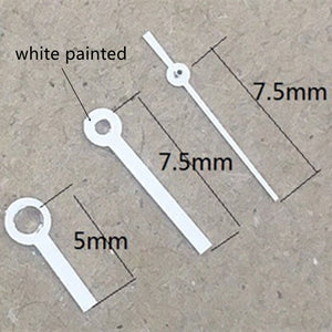 White Painted Square Tip 7.5mm No Lume Watch Hands for Miyota 1M12 Movement