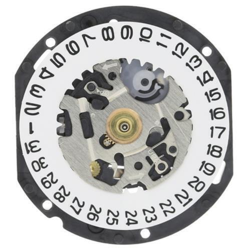 Hattori Epson VX12E quartz watch movement with date display at 3 o'clock, Japan made.