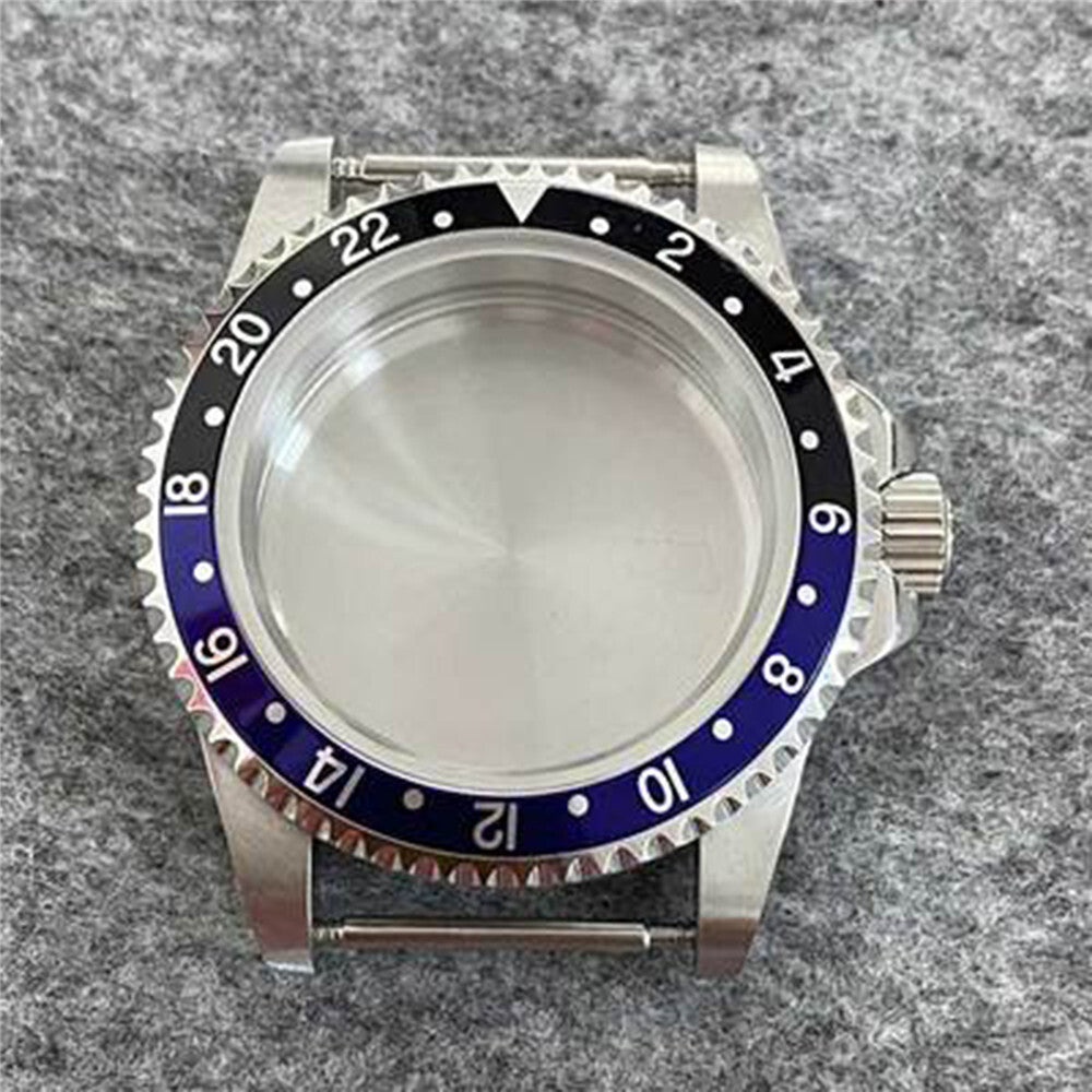 Waterproof watch case 39.5mm with stainless steel frame and sapphire glass, fits NH35/36 movements, brand matched.
