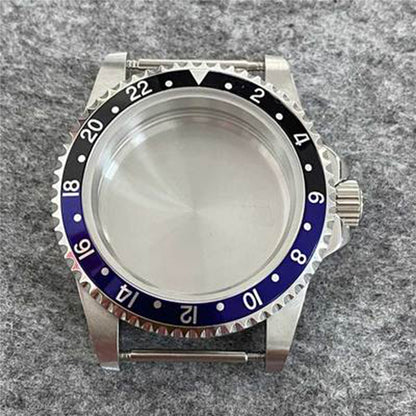 Waterproof watch case 39.5mm with stainless steel frame and sapphire glass, fits NH35/36 movements, brand matched.