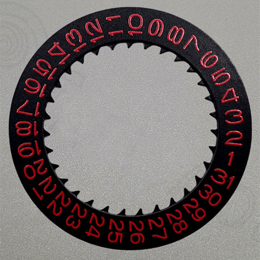 Red Font Black Date Disk Wheel for NH36 NH35 Movement D3 Crown Position 3.8