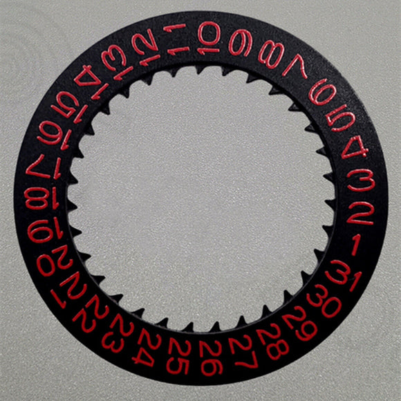 Red Font Black Date Disk Wheel for NH36 NH35 Movement D3 Crown Position 3.8