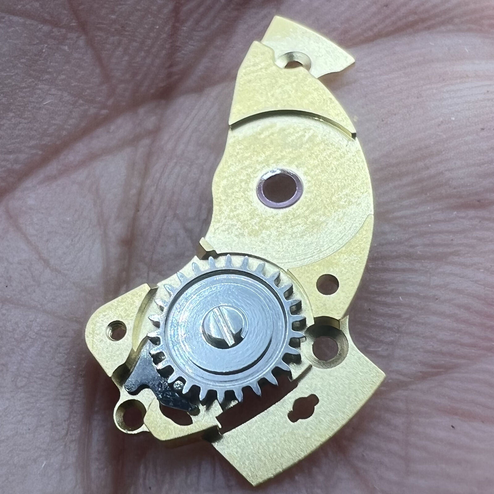 Gold strip watch splint compatible with ETA 2836 2824 2834 2846 movements, high-quality part.