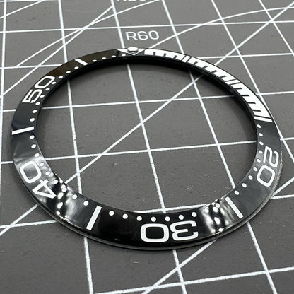 38 mm schwarze Viertelskala-Keramik-Lünette, poliert, wasserdicht, für Herrenuhr 