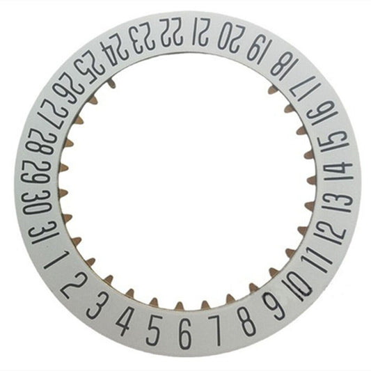 White date disk wheel featuring date at 6, compatible with ETA7750 movement, original watch accessory.
