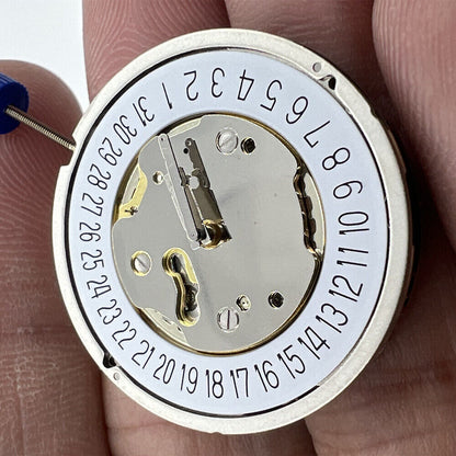 Ronda 5030D Swiss quartz watch movement with date at 6, precision Swiss parts by Ronda.