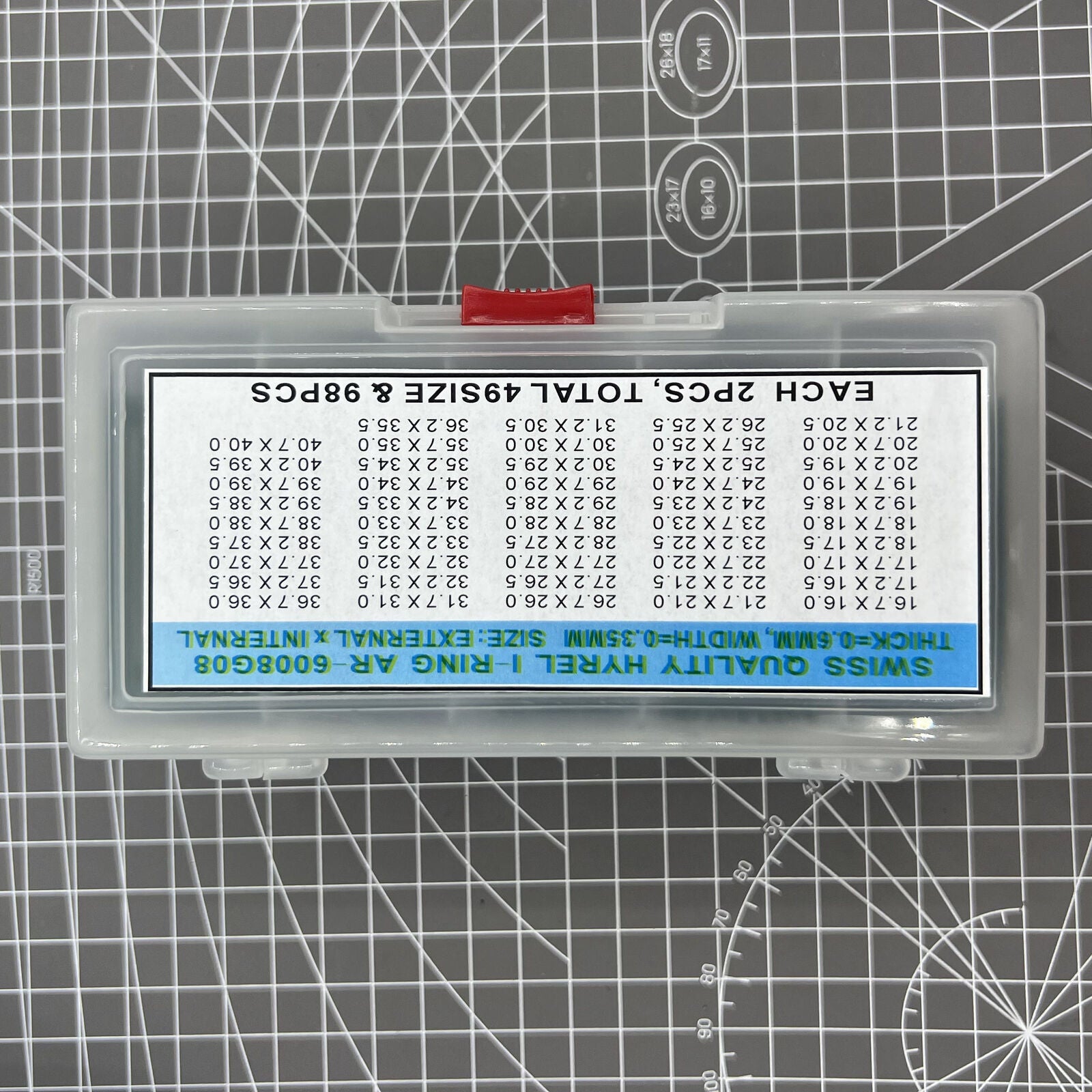 Waterproof O ring watch back gasket washers by AR-6008G08, 49 sizes, 98 pieces for watch repair.