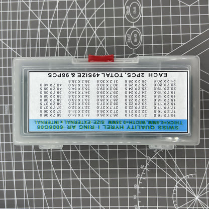 Waterproof O ring watch back gasket washers by AR-6008G08, 49 sizes, 98 pieces for watch repair.