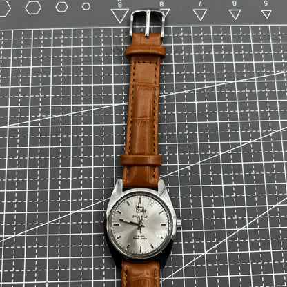 PUBU 32mm manual mechanical watch, grey dial with 17 jewels, elegant nail indices, Chinese craftsmanship.