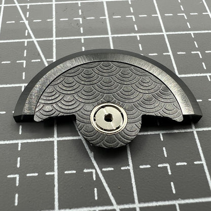 Black Sea Wave carved rotor for Miyota NH35 NH36 watch movement, enhancing movement precision and style.
