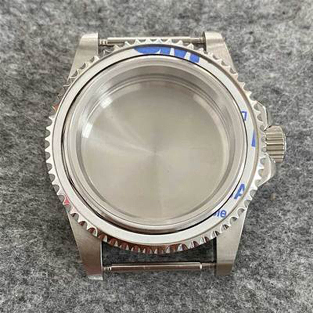 Waterproof watch case 39.5mm with stainless steel frame and sapphire glass, compatible with NH35/36, brand matched for durability.