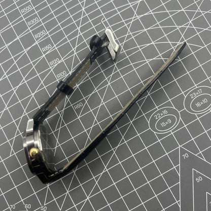 Shanghai Factory 34mm manual mechanical watch with black dial, 19 jewels, shock-resistant for daily wear.