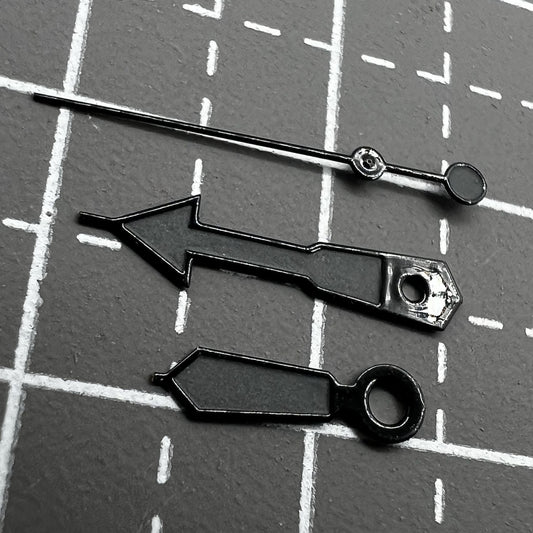 2 Sets/Pack 12.5mm Black Trim Green Lume Hands Sets for Seiko NH35 NH36 7S26