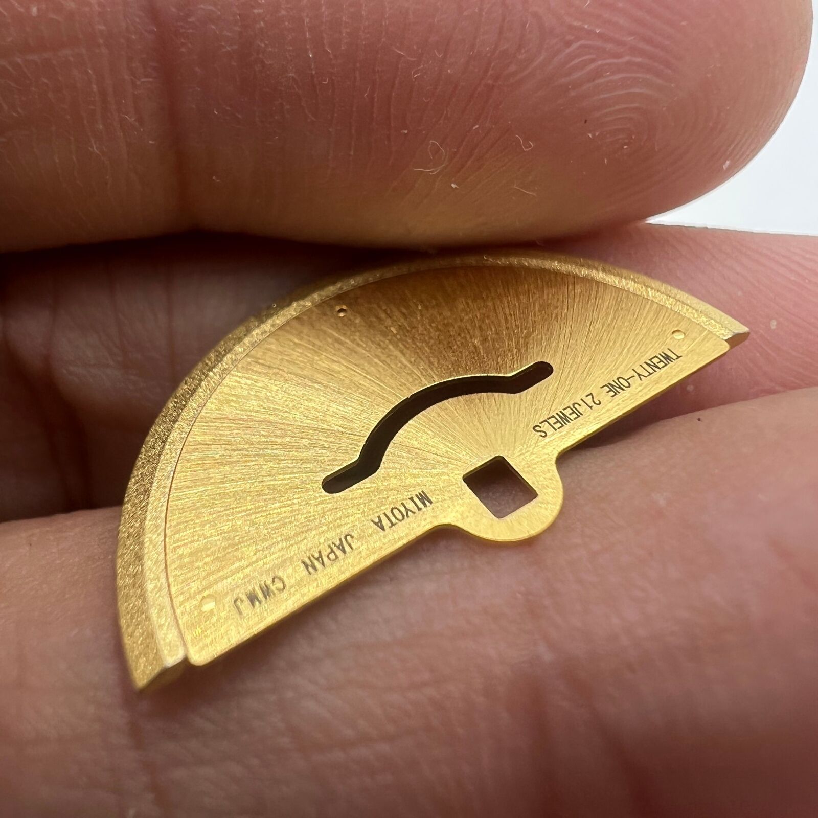 Golden rotor oscillating weight for movement 8200 watch part, smooth winding, compatible generic fit.