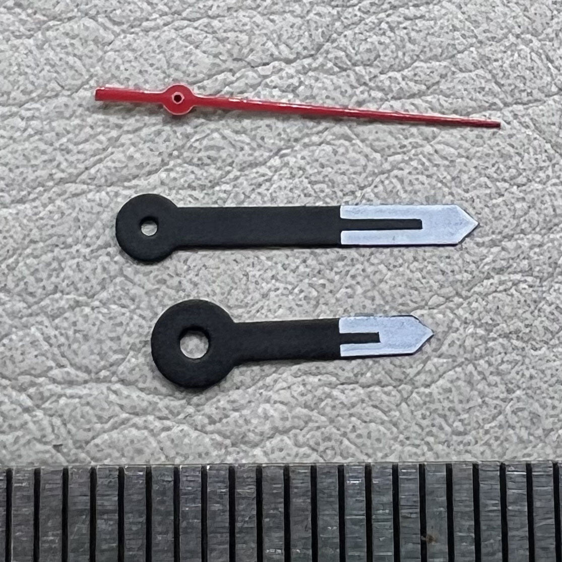 2 Sets/Packung Weiße, schwarze und rote Sekundenzeiger-Sets für das Quarzwerk Ronda 515 