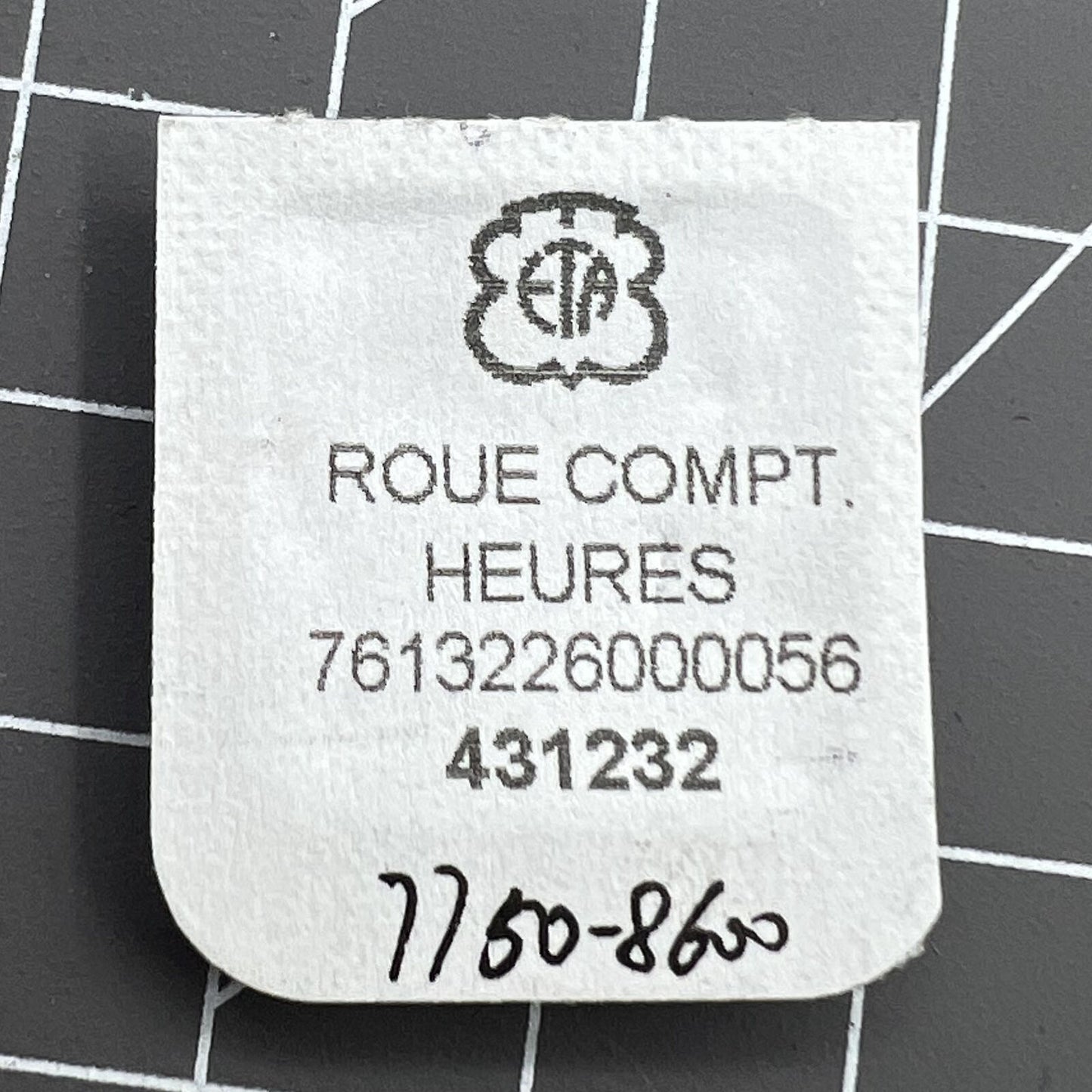 Ref.8600 ETA 7750 hour counting wheel, precision spare part for watch repair and movement maintenance.